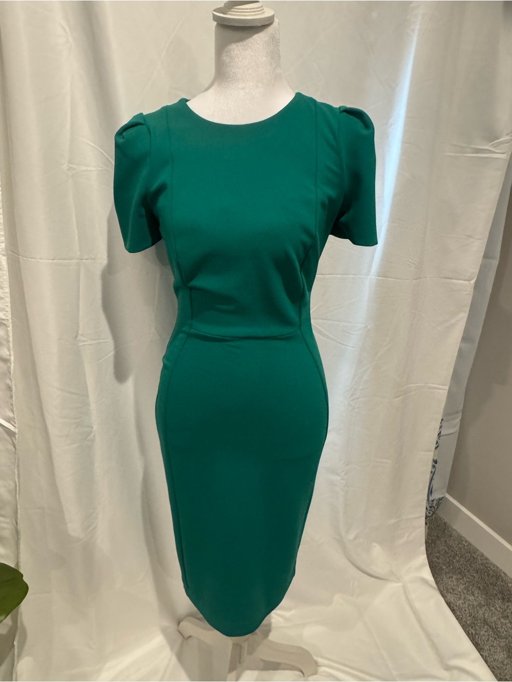 Calvin Klein Teal Green Midi Sheath Dress